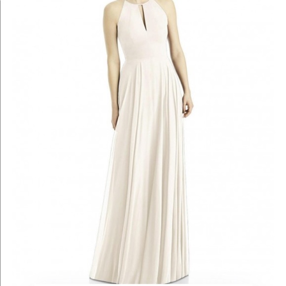 After Six blush pink high neck keyhole bridesmaid dress style 1502 size 6 - Picture 2 of 10